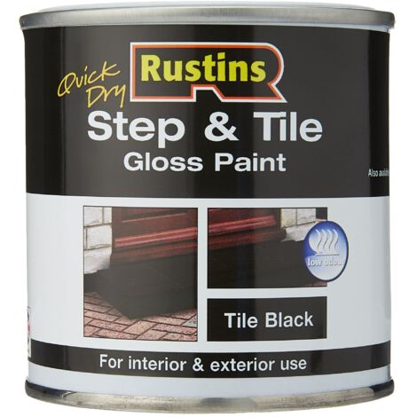 Rustins STBLW250 Quick Dry Step & Tile Paint Gloss Black 250ml RUSSTPBK250Q