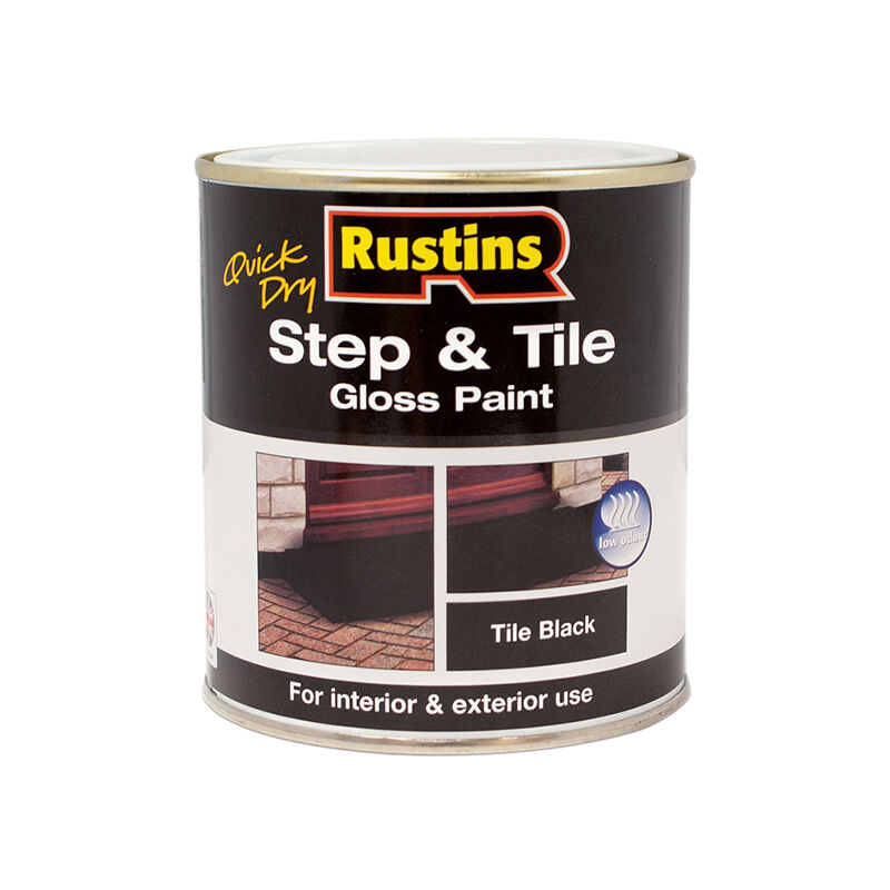 Rustins - STBLW500 Quick Dry Step & Tile Paint Gloss Black 500ml RUSSTPBK500Q