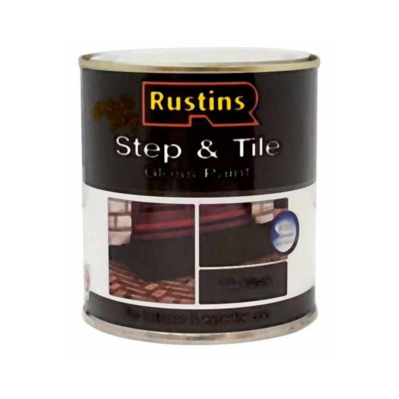 Rustins - STBLW1000 Quick Dry Step & Tile Paint Gloss Black 1 litre RUSSTPBK1LQ