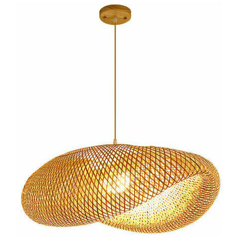 Rustique Bambou Lanterne Suspension Lampe Vintage Japonais Lustre Suspendu Plafonnier Luminaire Pour Salon Chambre Restaurant Café Bar Salle À Manger