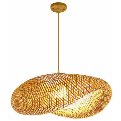 Rustique Bambou Lanterne Suspension Lampe Vintage Japonais Lustre Suspendu Plafonnier Luminaire Pour Salon Chambre Restaurant Café Bar Salle À Manger