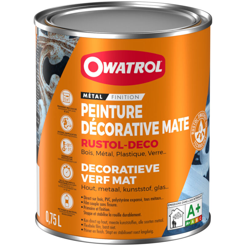 Owatrol - Peinture antirouille décorative rustol deco mat Gris Anthracite ral 7016 0.75 litre - Gris Anthracite ral 7016