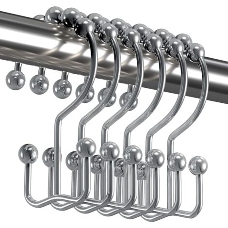 Rustproof metal shower hooks, set of 12