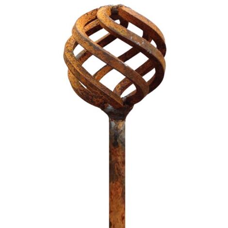 Rusty Metal Sphere Garden Stake - Small - Pack of 3