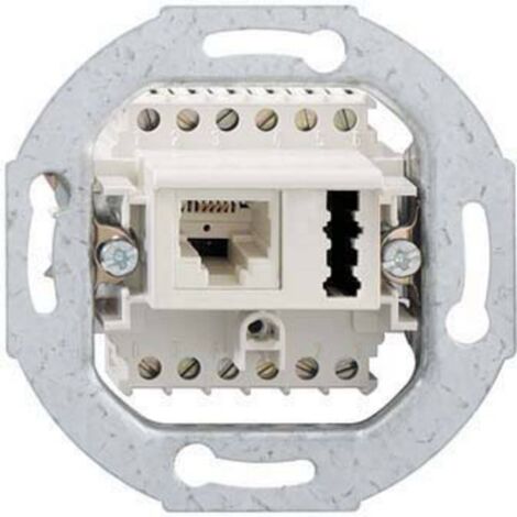 Rutenbeck Boîte de raccordement combinée RJ 45/TAE IAE/UAE 8 (6)-TAE 6 F+N 0 blanc pur