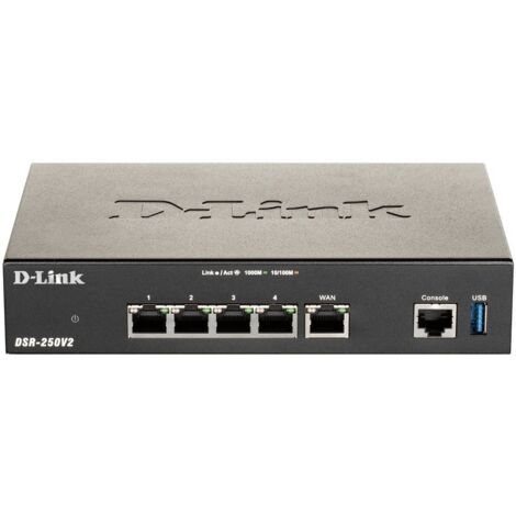 Rúter Ethernet WAN D-LINK DSR-250V2 Negro