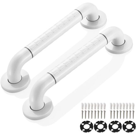 Rutschfest Haltegriffe 2 Stück Edelstahl für WC Bad, Dusche Wandhaltegriff Ø35mm Badewannengriff Duschgriff Badewanne Treppenhandlauf Sicherheitsgriff 35cm für Senioren Kinder Schwangere