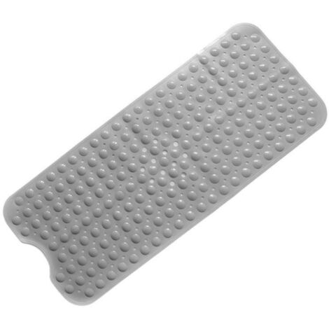 Rutschfeste Badematte, 100 x 40 cm Duschmatte, extra lange maschinenwaschbare Badematte, rutschfeste Badematte mit Saugnäpfen, PVC-Material (grau)