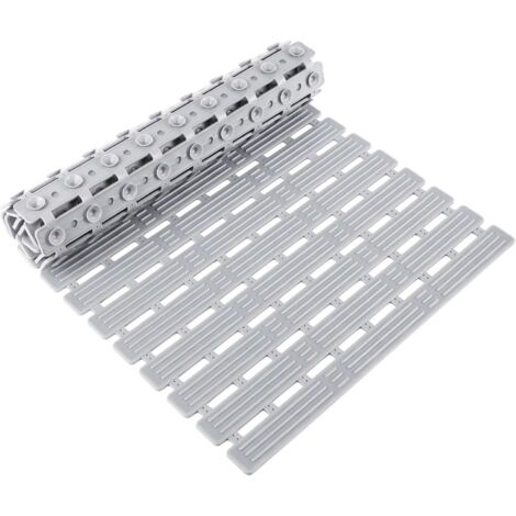 Rutschfeste Badematte, 68x40cm Badematte, Maschinenwaschbare Duschbodenmatte, PVC Duschmatte, Mit Saugnäpfen Und Ablauflöchern, Für Dusche, Badewanne, Hellgrau