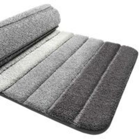 Rutschfeste Badematte, extra weicher Badezimmerteppich, maschinenwaschbar, wasserabsorbierend, 40 x 60 cm, Grau