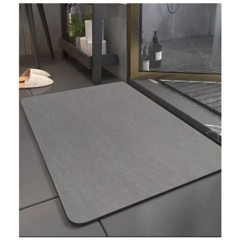 Rutschfeste Badematte, Kieselgur-Badematte 60 x 40 cm, saugfähige Badematte, schnelltrocknende, rutschfeste Duschmatte