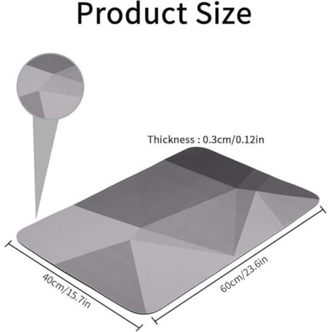 Rutschfeste Badematte, saugfähige Diatomit-Badematte, Mikrofaser-Badematte, schnelltrocknende, rutschfeste Matte, weiche Duschmatte, Grau