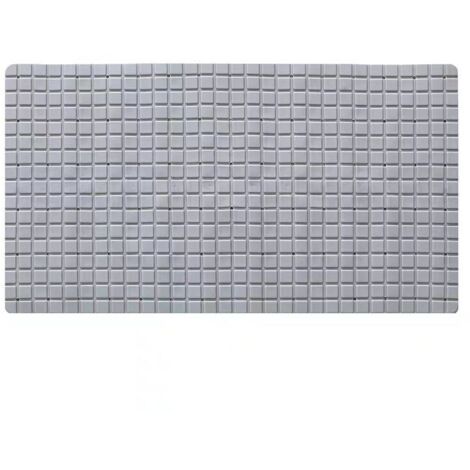 Rutschfeste Duschmatte 38x71cm, Badematte mit Saugnapf-Ablaufloch, geeignet für Badewanne und Dusche, lange Anti-Schimmelmatte, grau FLITI