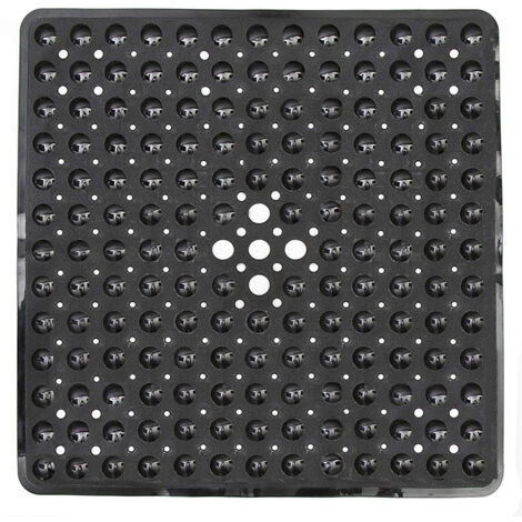 Rutschfeste Duschmatte, quadratische Badematte 53 x 53 cm mit starken Saugnäpfen und Abflusslöchern, maschinenwaschbar, schnelltrocknend, schimmelresistent, Badezimmer-Badematte