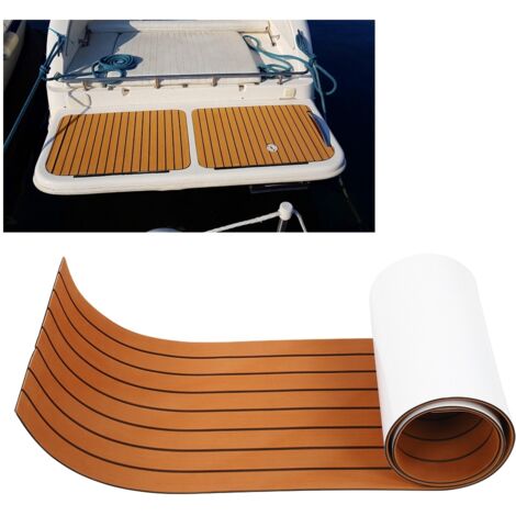 Rutschfeste EVA-Schaumstoff-Deckmatte für Boote, Yachten und den maritimen Bereich, braun, 240 x 45 x 0,6 cm
