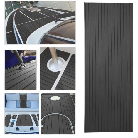 Rutschfeste EVA-Yachtmatte mit V-Nut, 240 x 90 cm, Dunkelgrau – Isolierung & einfache Installation