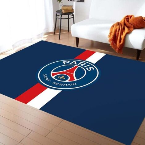 Rutschfeste Fußmatte mit dem Logo des Fußballvereins Paris Germain, geeignet für Schlafzimmer, Innen- und Außenbereich, 80 x 120 cm