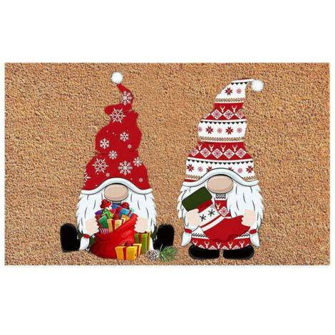 Rutschfeste Fußmatte mit Weihnachtswichtel-Motiv für Eingangsbereich, Badezimmer und Weihnachtsdekoration