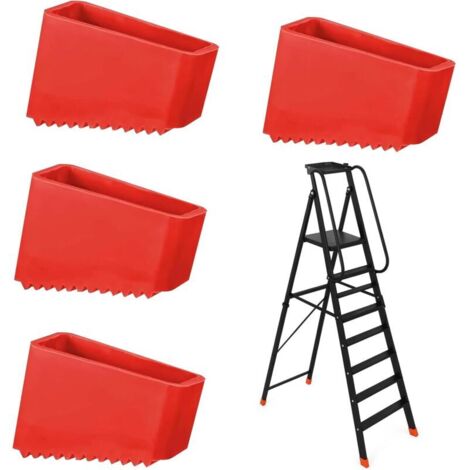 Rutschfeste Gummifüße für Leitern – 4er-Set – Bodenschutz für Leitern – Abmessungen: 5,5 x 3,8 x 2,5 cm
