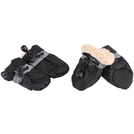 Rutschfeste Hundeschuhe – 4 Stück, weiche, gepolsterte Baumwollsohle, schwarz, Größe 3