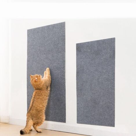Rutschfeste Katzenmatte, starker Klebstoff, extrem haftend, haftet überall, schützt Möbel, kann nach Belieben zugeschnitten und neu positioniert werden, aus Polyester (hellgrau, Länge 60 cm, Breite 30