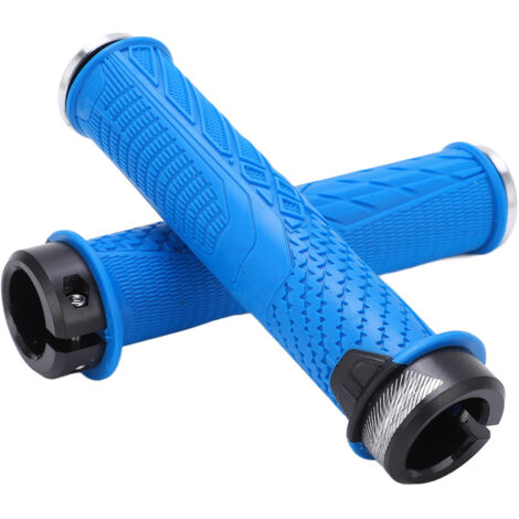 Rutschfeste Mountainbike-Griffe, 2er-Set, blau – Lenkerüberzug mit Verriegelungssystem