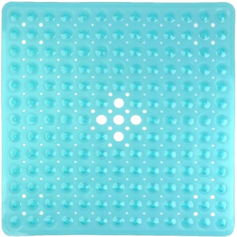Rutschfeste, quadratische PVC-Duschmatte 53 x 53 cm, Badematte mit Saugnäpfen für Küche und Bad – Grün