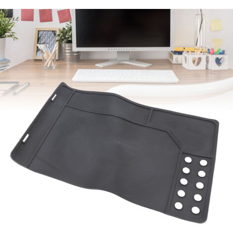 Rutschfeste Wartungsmatte mit Magnetpunkten für Werkbänke, aus ölbeständigem Gummi, 41,9 x 26,4 cm, 290 g, schwarz, 1 Matte