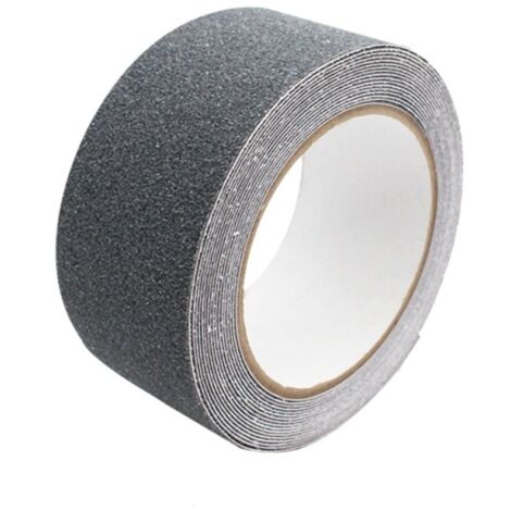 Rutschfester Klebestreifen, 10 cm x 5 m, Antirutsch-Klebeband für Treppenstufen, rutschfester Sicherheitsstreifen, für Treppen im Innen- und Außenbereich, Grau
