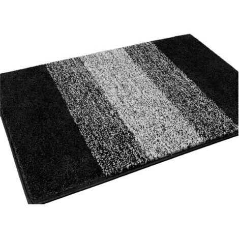 Rutschfester, saugfähiger und schmutzbindender Eingangs- oder Innenteppich – Waschbarer Fußmatte, 90 x 60 cm, Schwarz