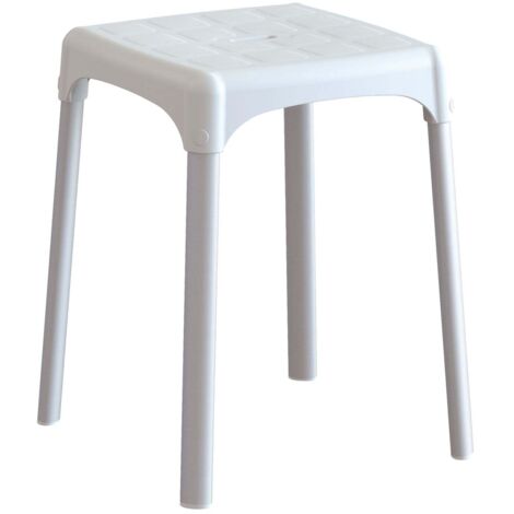 RUTSCHFESTER SITZ WEISSER BADEZIMMERHOCKER HL.CM.42 EH-ST-PP-BX