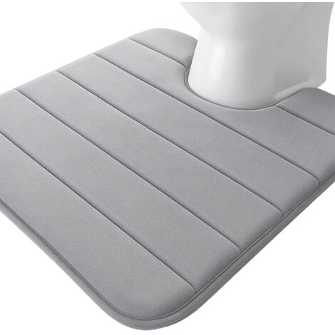 Rutschfester WC-Sitzbezug aus Memory-Schaum mit perforiertem Design, 50 x 60 cm, hoch saugfähig, waschbar, dunkelgrau.