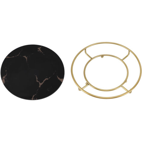 Rutschfestes Badezimmertablett, elegantes Kosmetiktablett, Organizer für Kosmetik und Schmuck, schwarz und rund