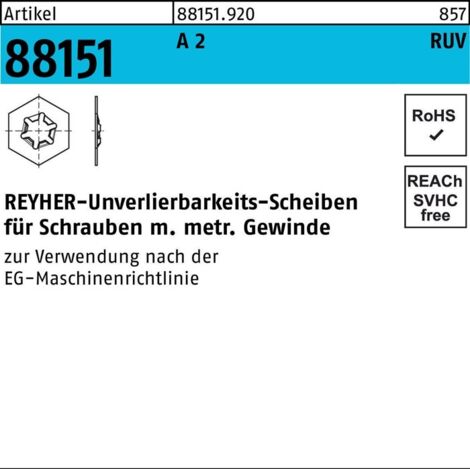 RUV-Scheibe A 2 M 16 x 27 x 0,7 A 2 S 50 Stk