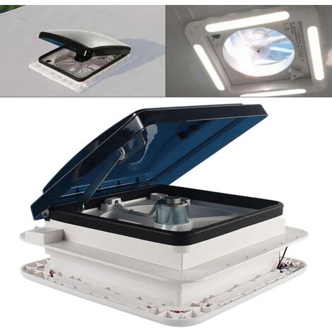 RV Dachventilator,12V Dachlüfter Reversibler Abluftventilator Wasserdicht Dusche Dachluke LED Lichter Vent Abluftventilator für RV Wohnmobil Wohnwagen