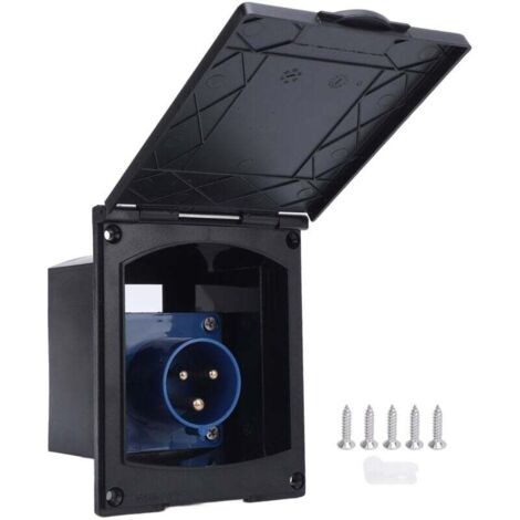 RV Power Entor Boîte 3 PRONG 16A PULLE RÉSISTANT DE L'EAU POUR LE MOCIEUR DE REMORAGE CARAVAN