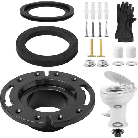RV-Toilettendichtung und 3“ Sockel RV-Toilettenflansch-Kit, passend für RV 300/310/320 RV-Toiletten, ersetzt 385345892 Flansch, 385311658 Spüldichtung, 385311652 RV-Toilettendichtung, mit industrielle