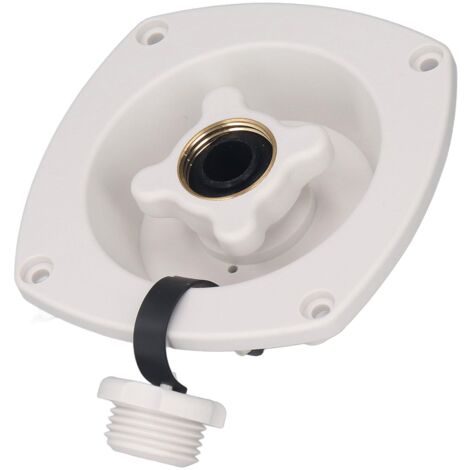 RV-Wassereinlass Zur Wandmontage mit Schnellanschluss für Trailer Marine RV Camper, Verhindert das Eindringen von Schadstoffen in das Süwassersystem (WHITE)