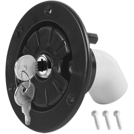RV-Wassertankdeckel, Schwerkraftverschluss-Wassereinfülldeckel, RV-Wassertankdeckel mit Schlüssel, für Wohnmobile(Schwarz)