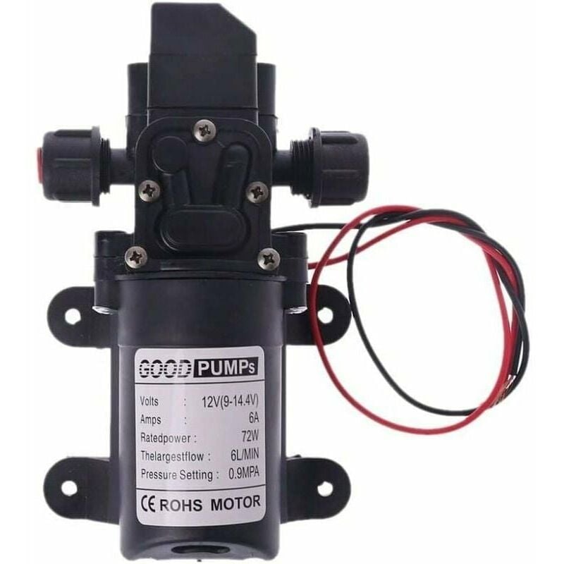 Soleil - rv Water Pump 12V dc 12V 60W 130FT 6L/min High Pressure Water Pump Diaphragm Primer Pump rv Water Pump (Voltage: 12V) lkbd