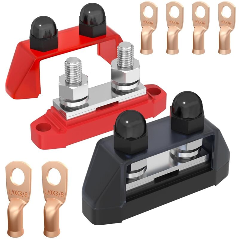 Coocheer - rvboatpat Barre de bus marine 12 v 250 a Bloc de distribution d'alimentation 12 v cc Barre omnibus 3/8' à double goujon pour bateau