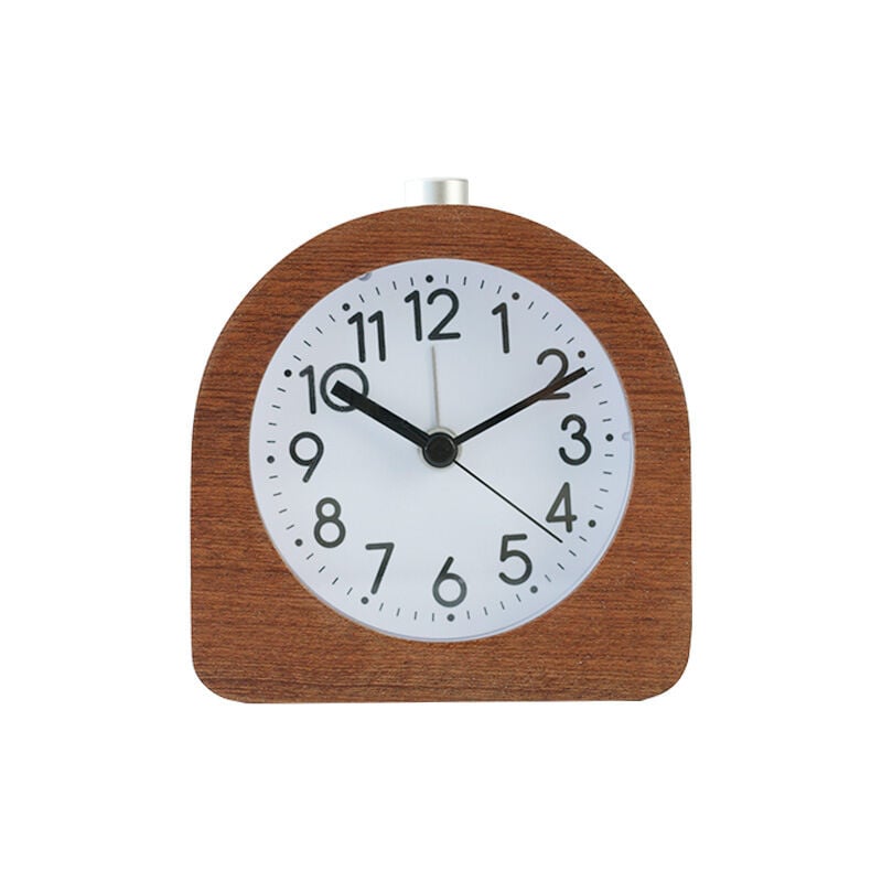 Aougo - Réveil analogique en Bois - Horloge à Aiguilles Classique avec Fonctions Heure Alarme Snooze lumière - Bois foncé