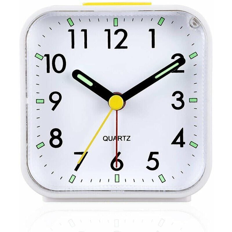 Réveil analogique silencieux sans tic-tac, réveil en douceur, bips sonores, augmentation du volume, fonctions de répétition et d'éclairage à piles,