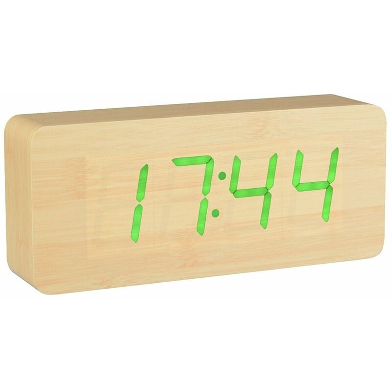 La Chaise Longue - Réveil Digital Led aspect Bois 21 cm