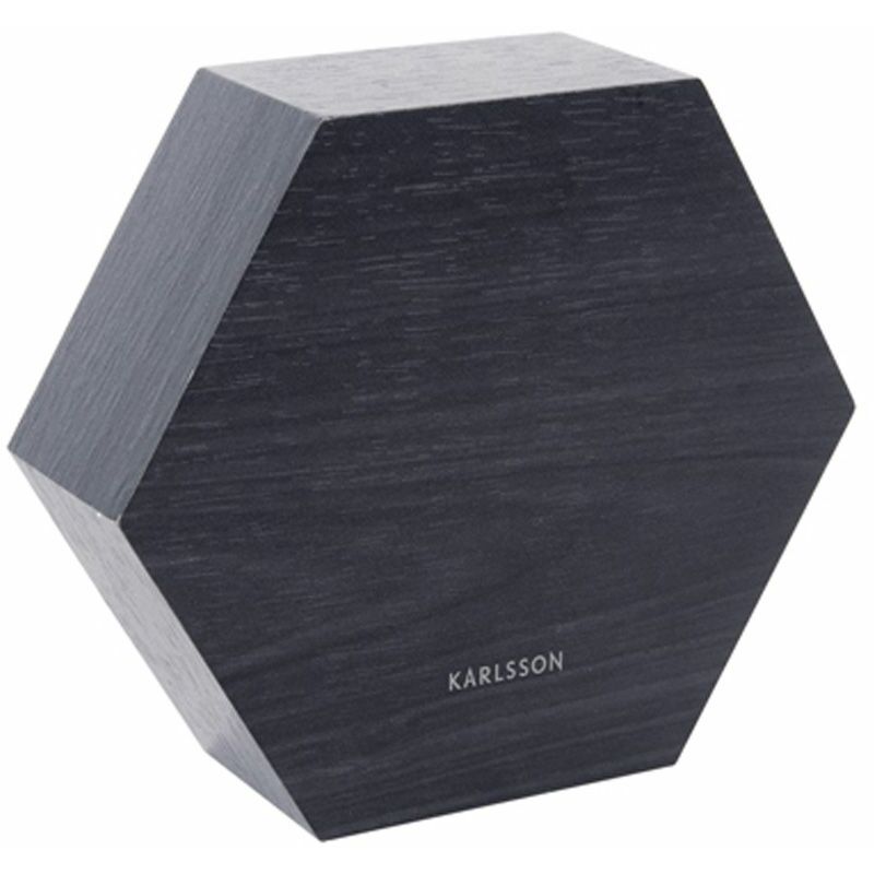 Karlsson - Réveil Hexagon en bois Noir Noir