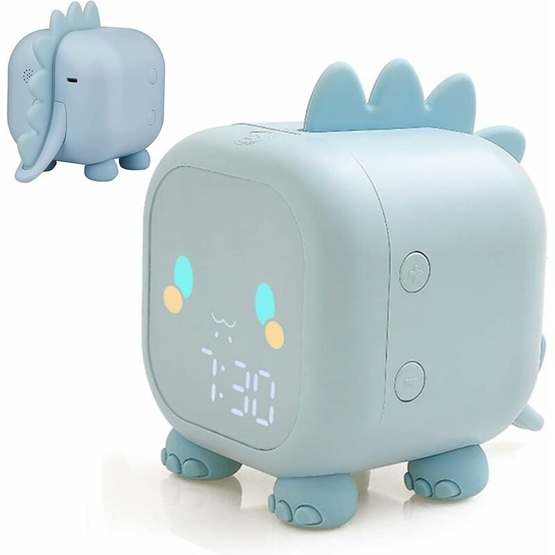 Osqi - Réveil Enfants Fille Garcons led Numerique Lampe Réveil, Dinosaure Réveil Numérique 2 Alarmes Volume Réglable Minuterie Veilleuse Snooze