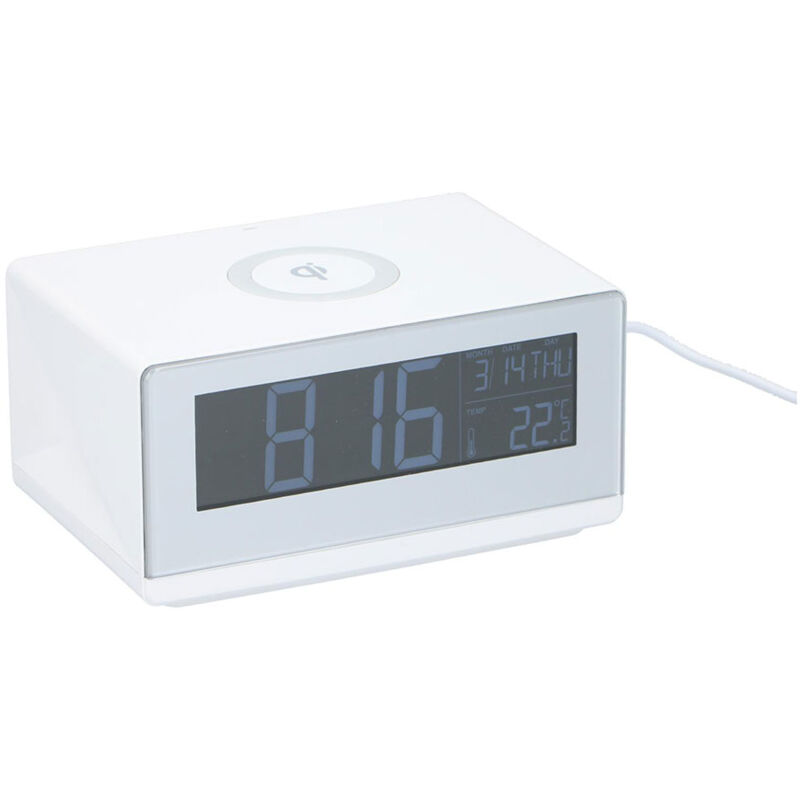 Réveil withWireless Charger White Horloge numérique de chambre WithWireless Charger White Horloge numérique de chambre - Grundig