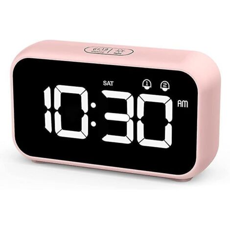rveil Numrique Led Avec Fonction Snooze, 2 Alarmes, Surface Miroir Rechargeable Usb 12 / 24h Pour Bureau De Chambre ,horloge