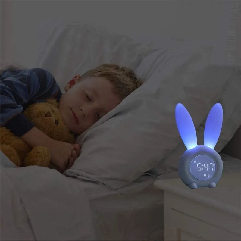 Réveil Enfant Educatif - Jour/Nuit - Lumineux - 2 Programmes : Matin ou  Sieste - Option Veilleuse - Mixte : Fille et Garcon - Classic - Blanc -  Pabobo x Kid Sleep