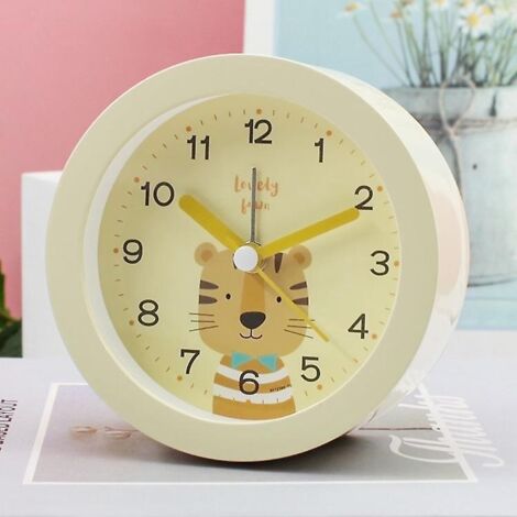 rveil Pour Enfants Little Tiger+ - 9,5 Cm De Diamtre Petite Horloge Analogique Silencieuse Veilleuse De Chevet Chambre  Coucher